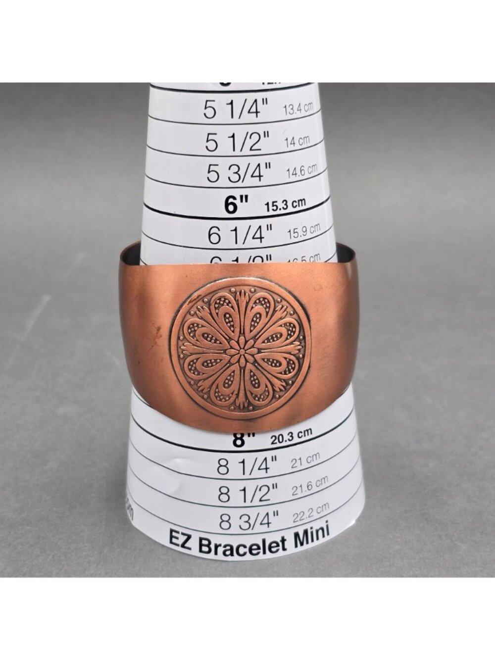 VTG Copper Floral Mandala Cuff Bracelet Copper Plated Stainless Boho Statement - Picture 7 of 7